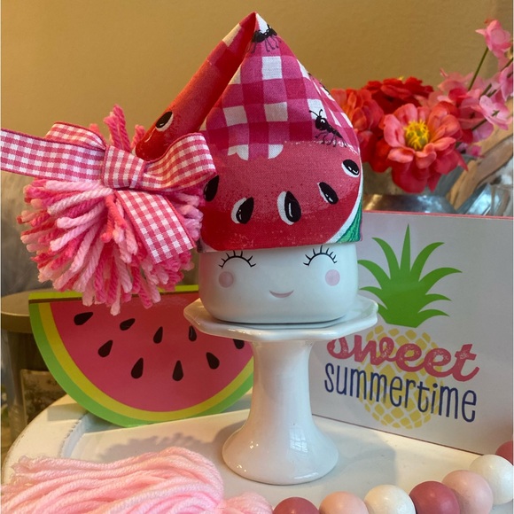 🍉Watermelon Marshmallow Mug Hat, Summer Tier Tray Decor, Rae Dunn Mug Topper - Picture 1 of 5